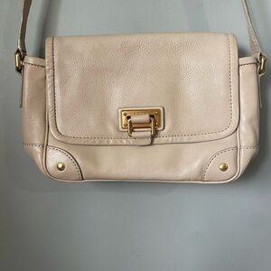 Marc by Marc Jacobs Cream Leather Shoulder Bag with Gold Hardware